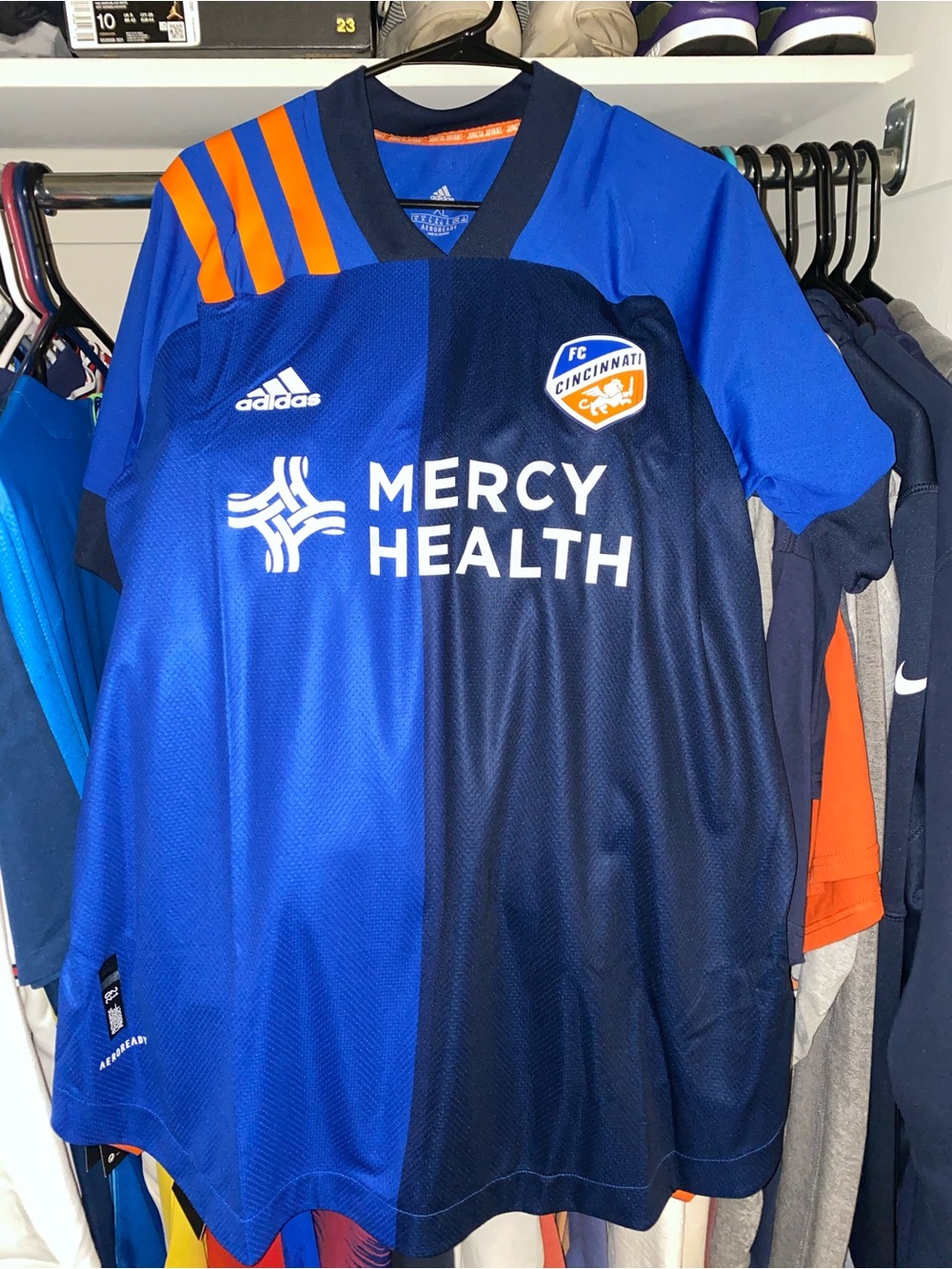 adidas FC Cincinnati Blue and Orange Home Jersey